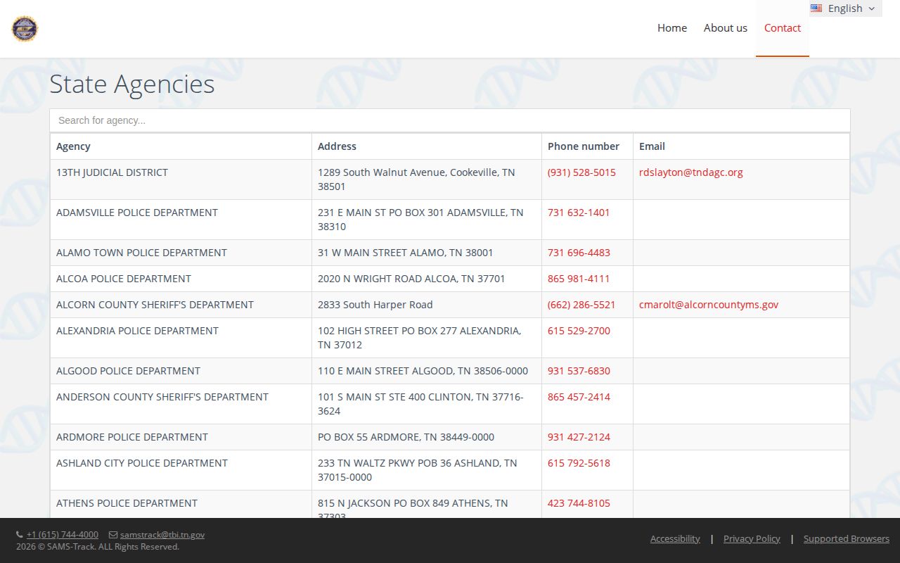 Decatur County Decaturville Police official directory entry for arrest-record contact