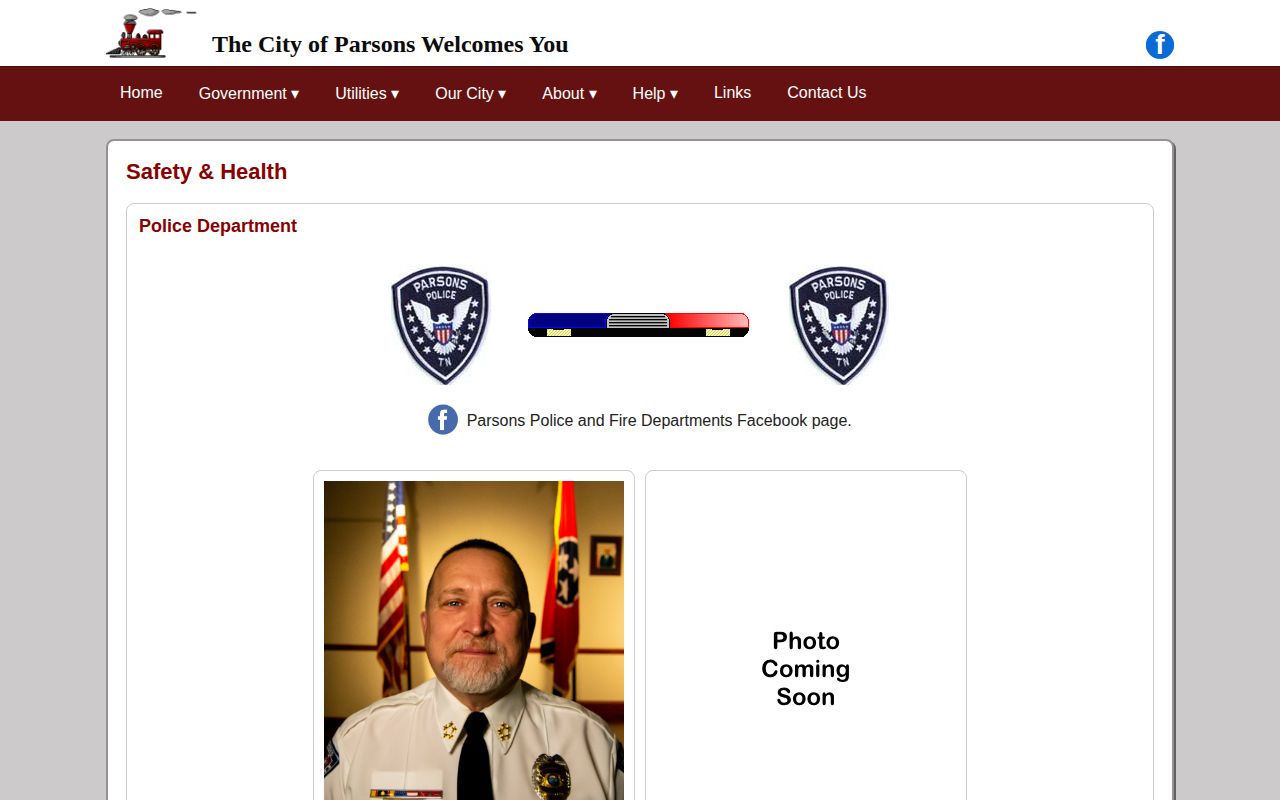 Decatur County Parsons Police Department official information page for arrest-record contact